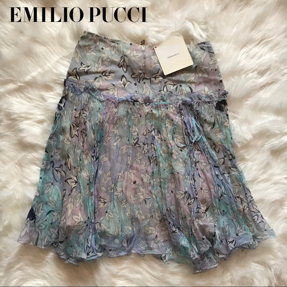Authentic EMILIO PUCCI Silk Floral Skirt